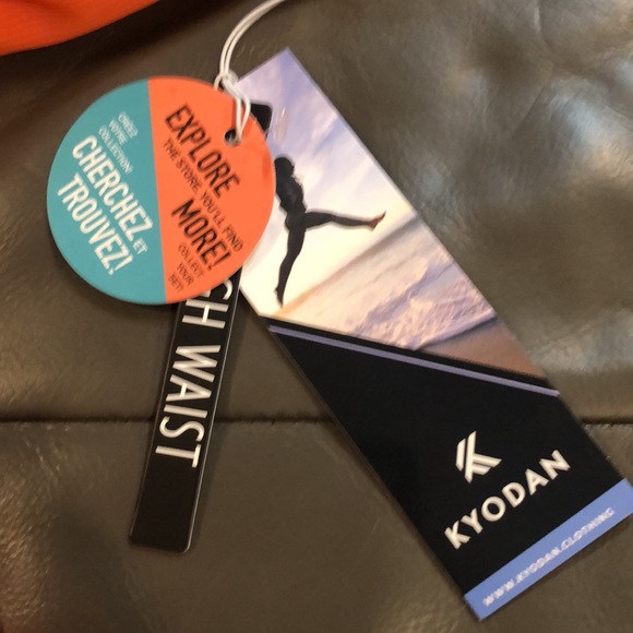 Kyodan || NWT || Tangerine Ribbed High Waist Bike Shorts - Picture 2 of 6